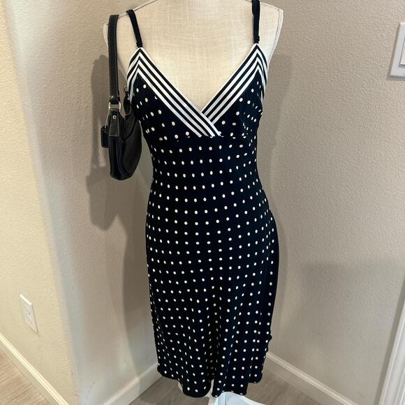 Bebe polka dot midi dress. Size medium - Picture 1 of 5